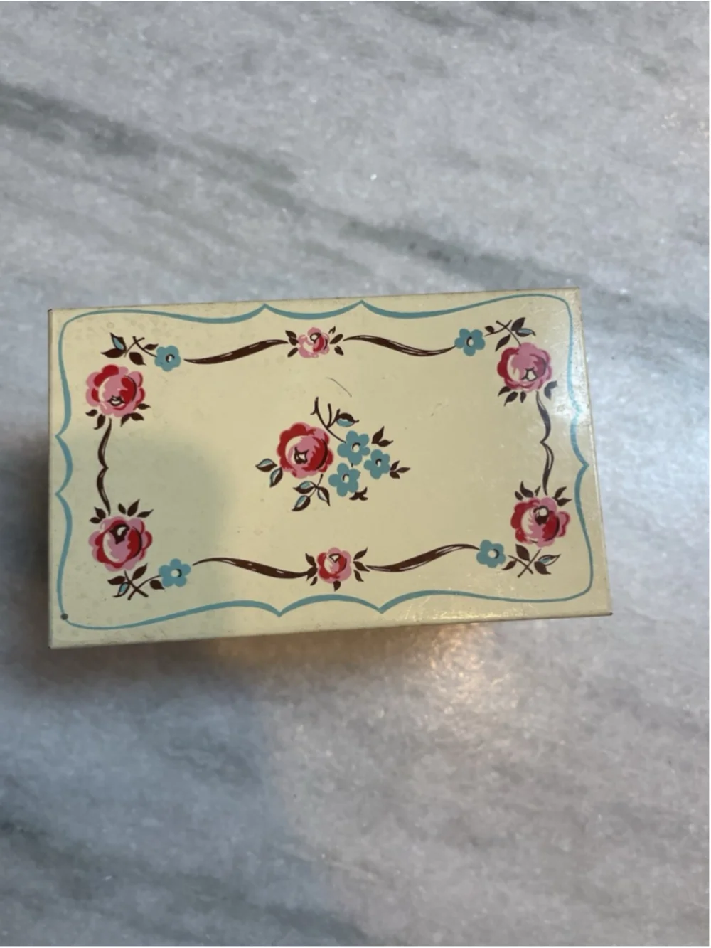 Vintage Stylecraft Floral Metal Address Card File Box w/ Cards Mid Century Decor